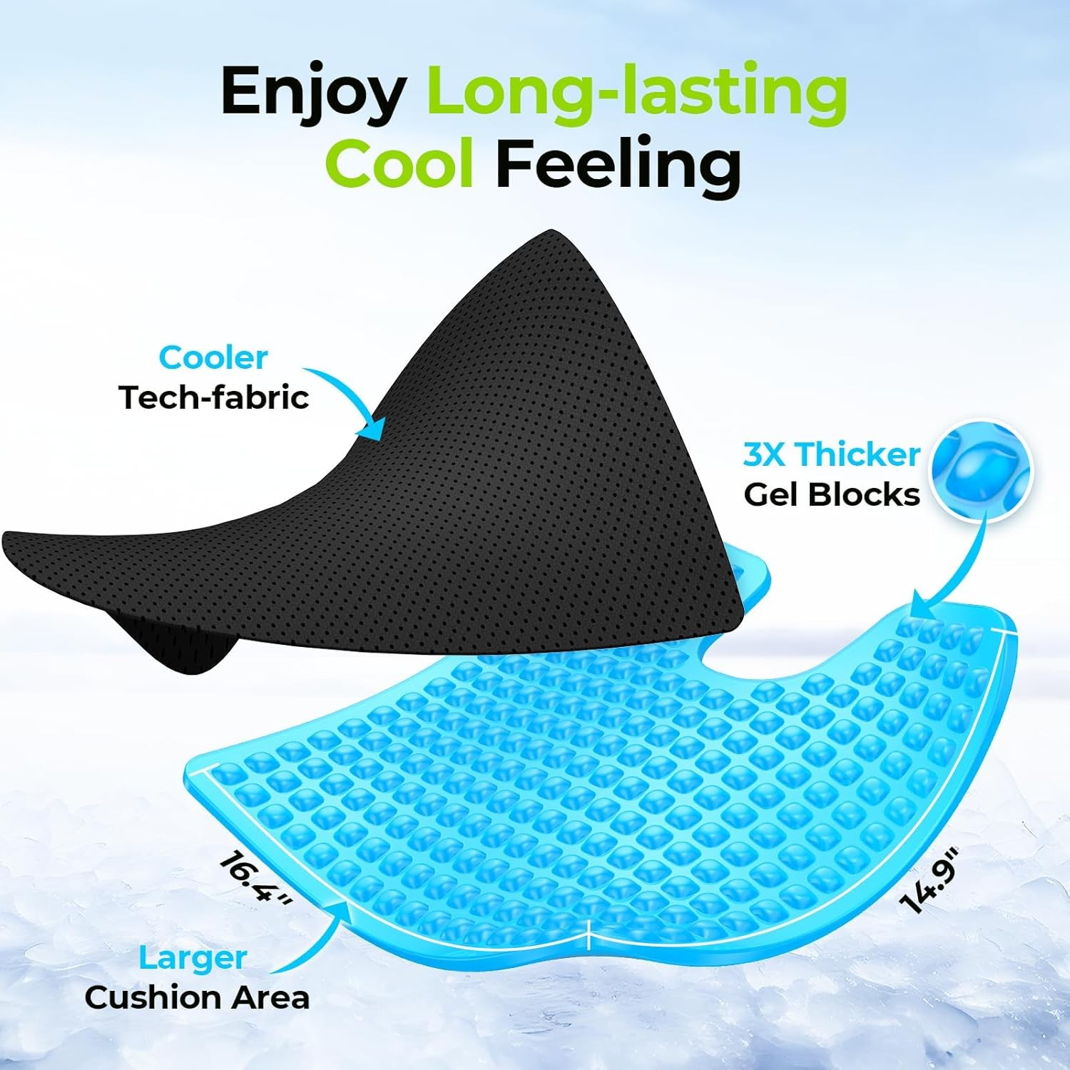 AUVON Gel Wheelchair Seat Cushion, Relieve Sciatica, Back, Coccyx, Pressure S…