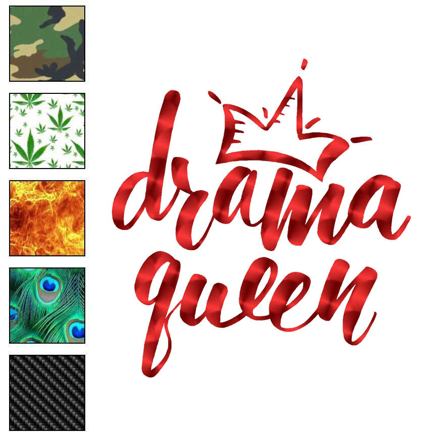 Drama Queen Crown, Vinyl Decal Sticker, 40 Patterns & 3 Sizes, #6504