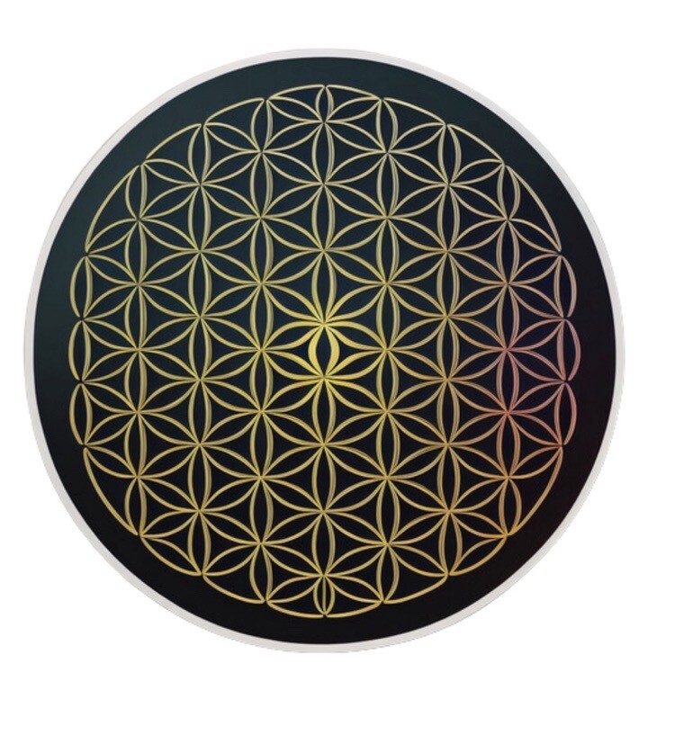 Sacred Geometry Flower Of Life Gold Die-Cut Sticker
