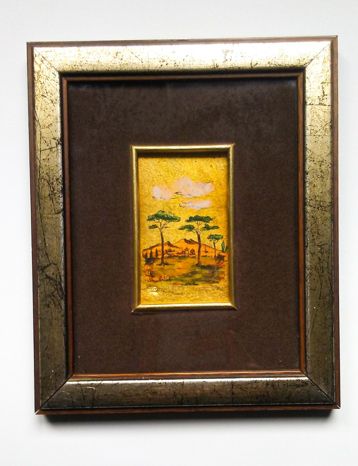 Gold leaf picture on 925 silver foil Florence