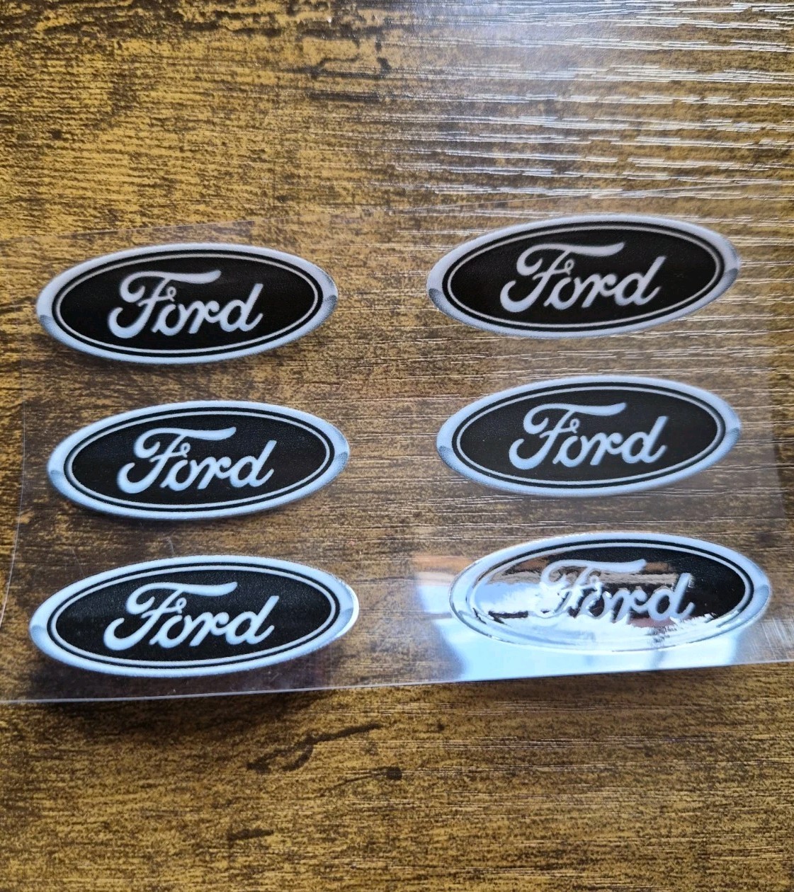 6pc FORD LOGO 2"Black High Quality UVDTF Decal Sticker waterproof USA NOT VINYL