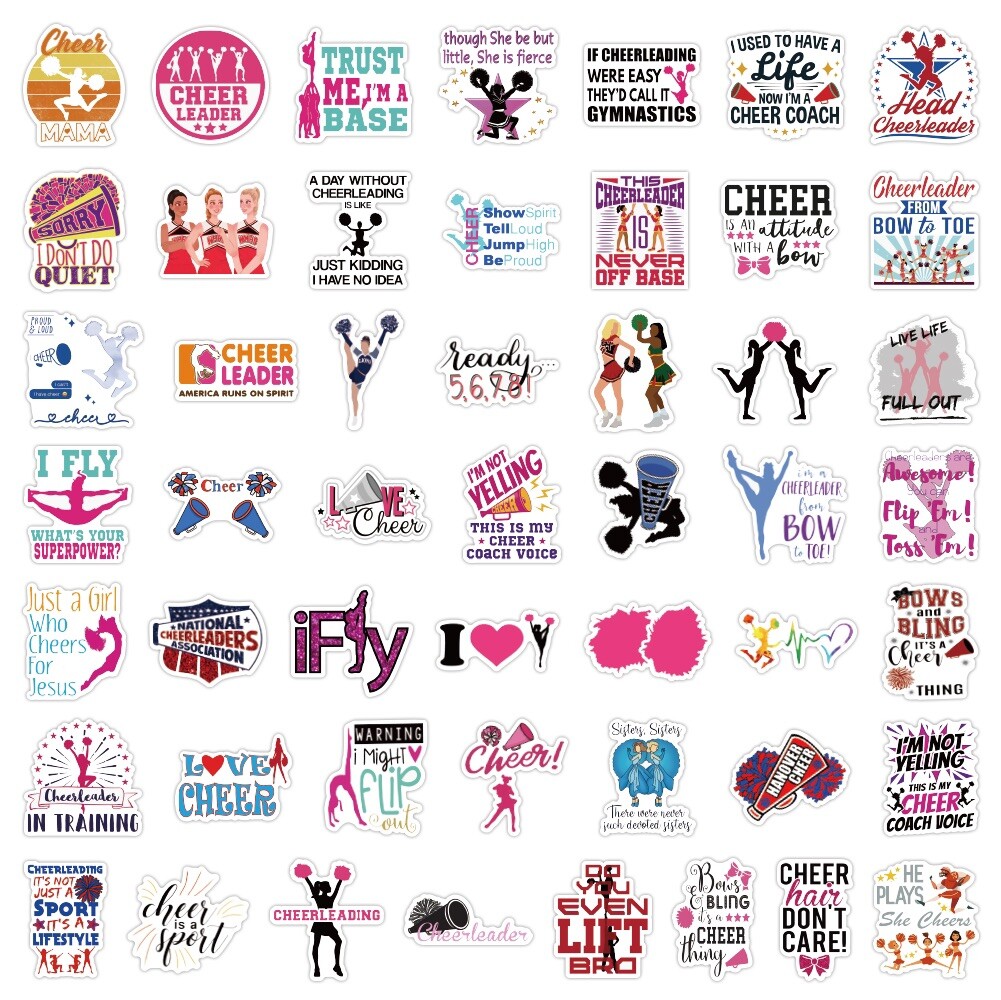 10 Random Cheer Stickers Dancing Cheerleader Decals Laptop Hydro Free Shipping