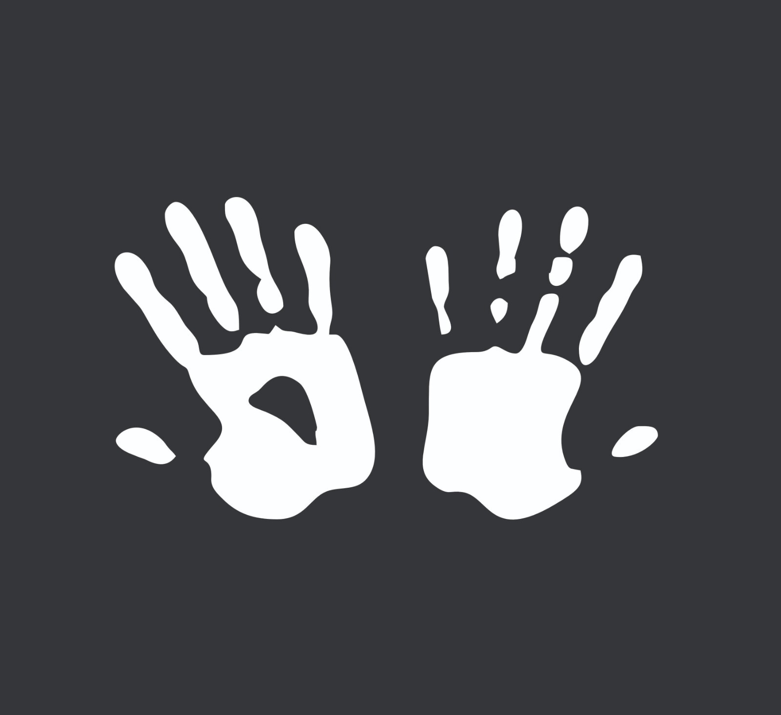 Handprints Vinyl Decal – 35+ Colors, Many Sizes, Weatherproof Premium Vinyl