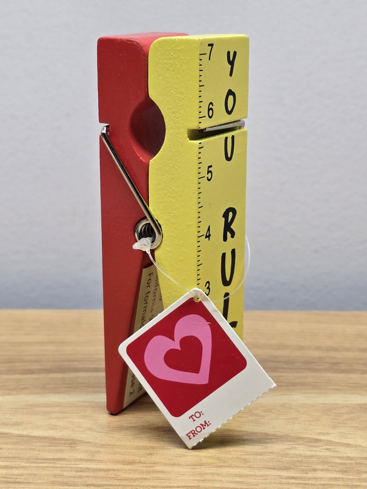 2016 Extra Large Clothes Pin Red Yellow Decor Hanging Towel Holder With Ruler
