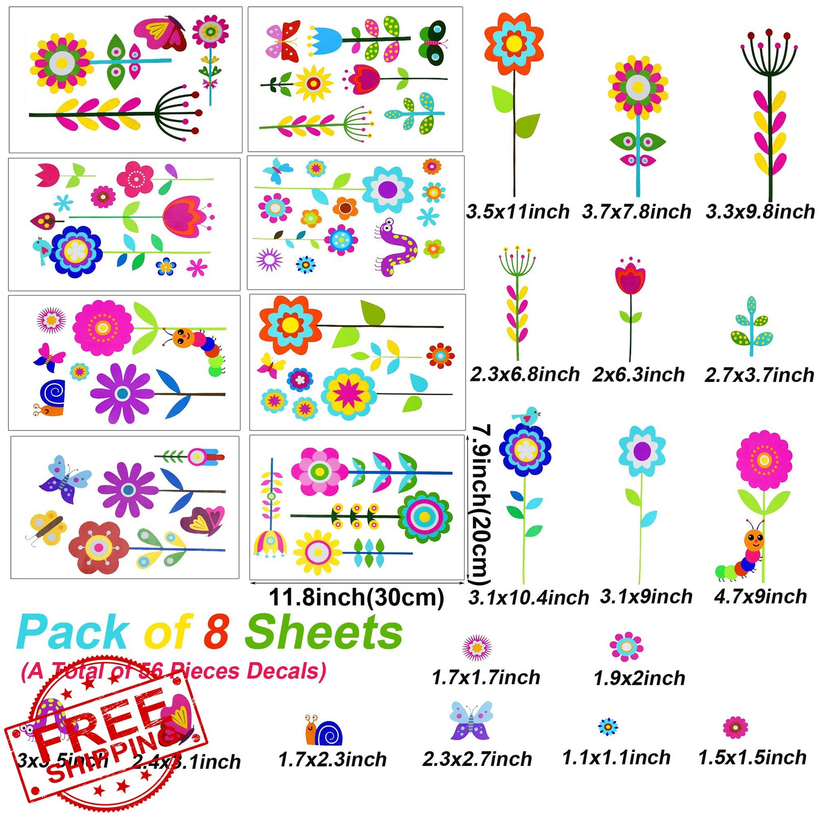 Maydahui Garden Flower Wall Decals