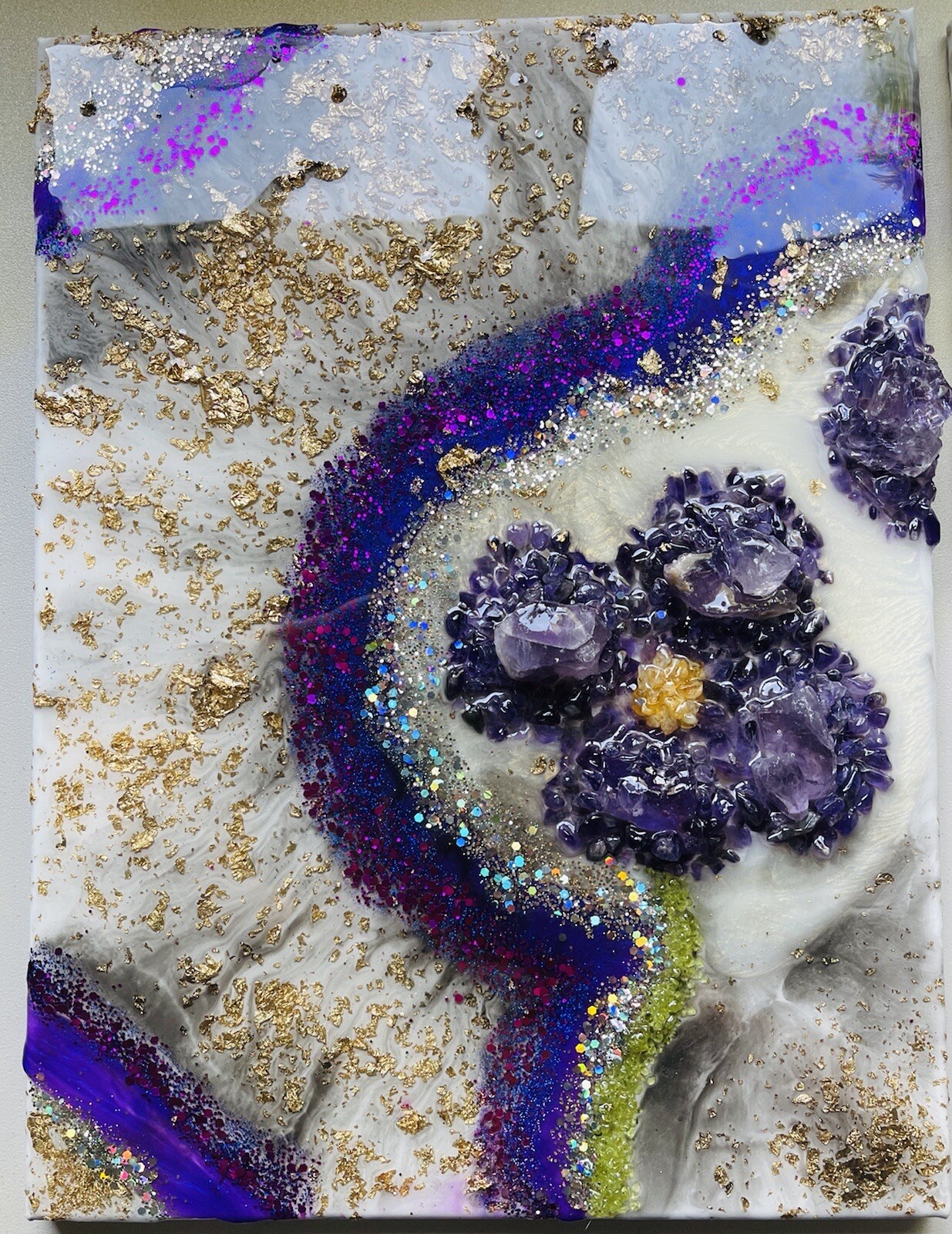 Amethyst Crystals Wall Decor