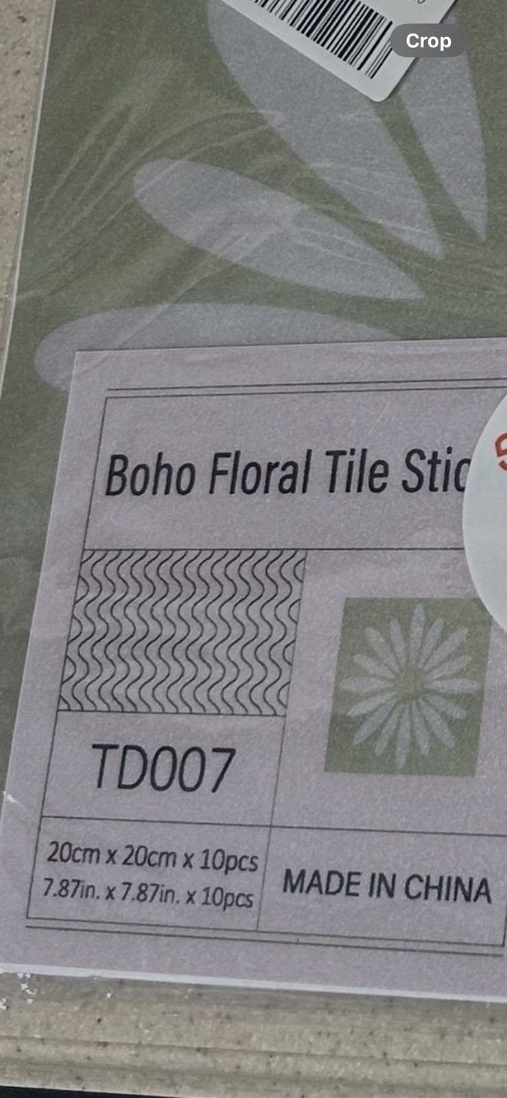 Boho Floral 4-Pack 40Pcs (7.87×7.87 in) Decorative Tile Stickers Self Stick New!
