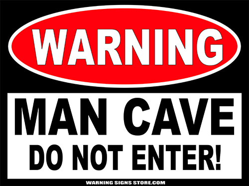 Do Not Enter Man Cave Funny Sticker Warning Sign Decal for Door or Window WS235