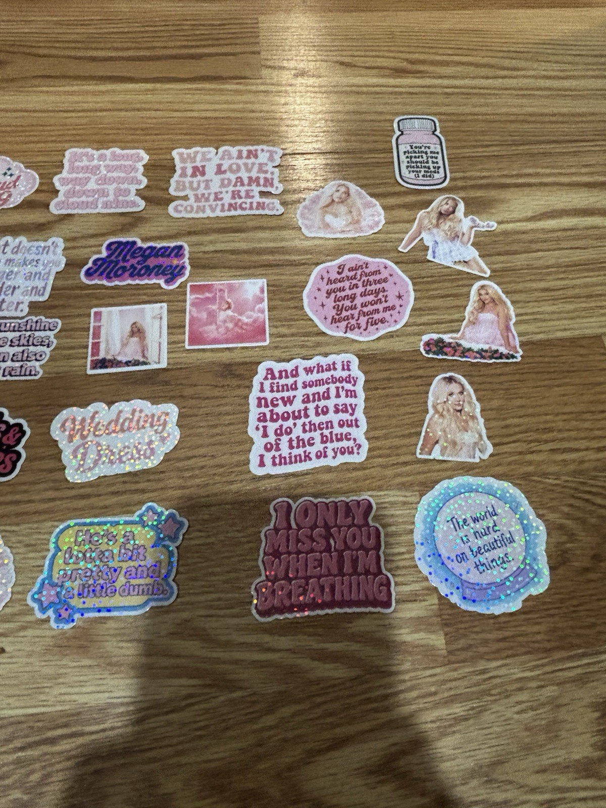 Cloud 9 Sticker Set Megan Moroney Album 20 stickers sparkle glitter set
