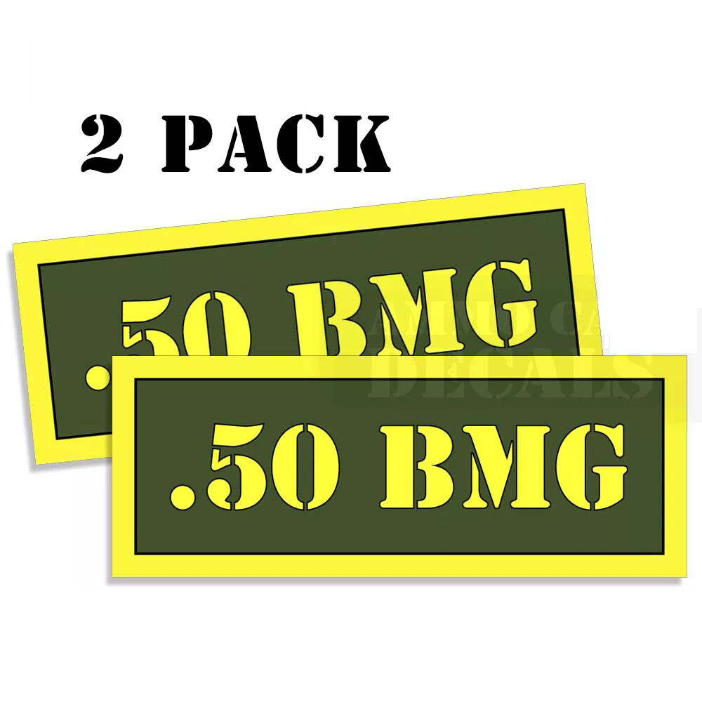 50 BMG Ammo Can label Stickers Decal Ammunition (2 pack)