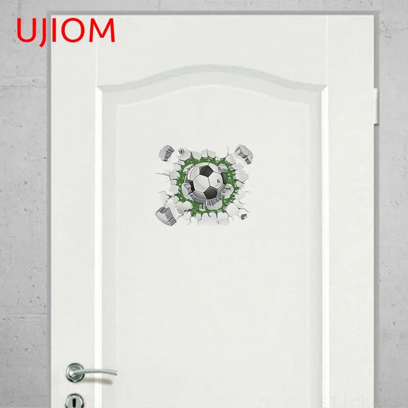UJIOM 13cm Football Crack Wall Stickers Home Decor Decals Vinyl Bedroom