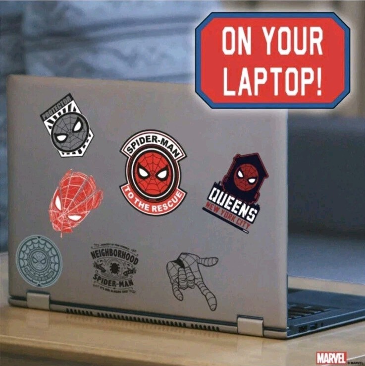 Marvel HULK & Spider-Man Augmented Reality Decals Peel & Stick 18 Vinyl Stickers