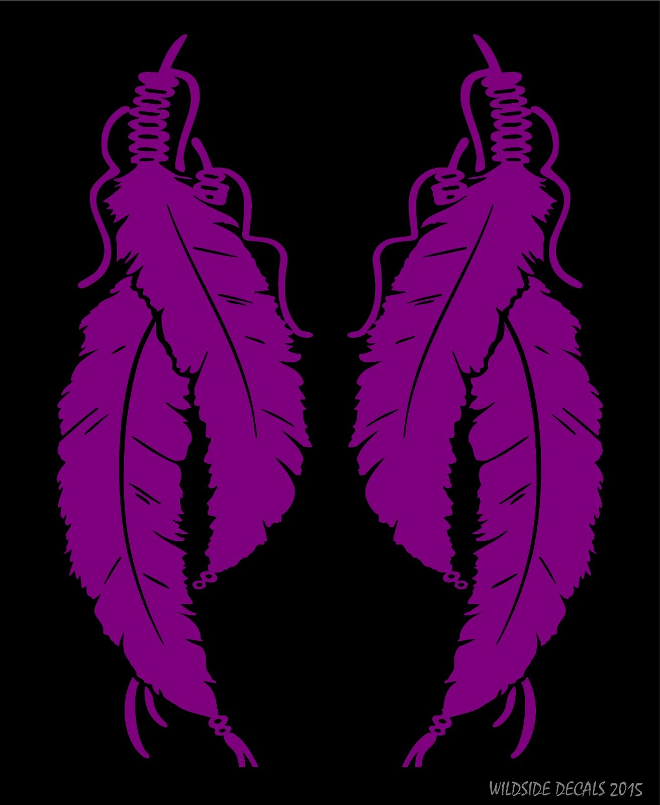 Native American Feathers Decals Detailed mirrored image decal vinyl sticker