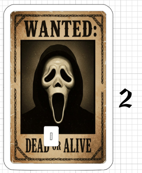 Wanted Poster Ghostface Credit Debit ATM Card Skin Sticker Halloween Horror USA
