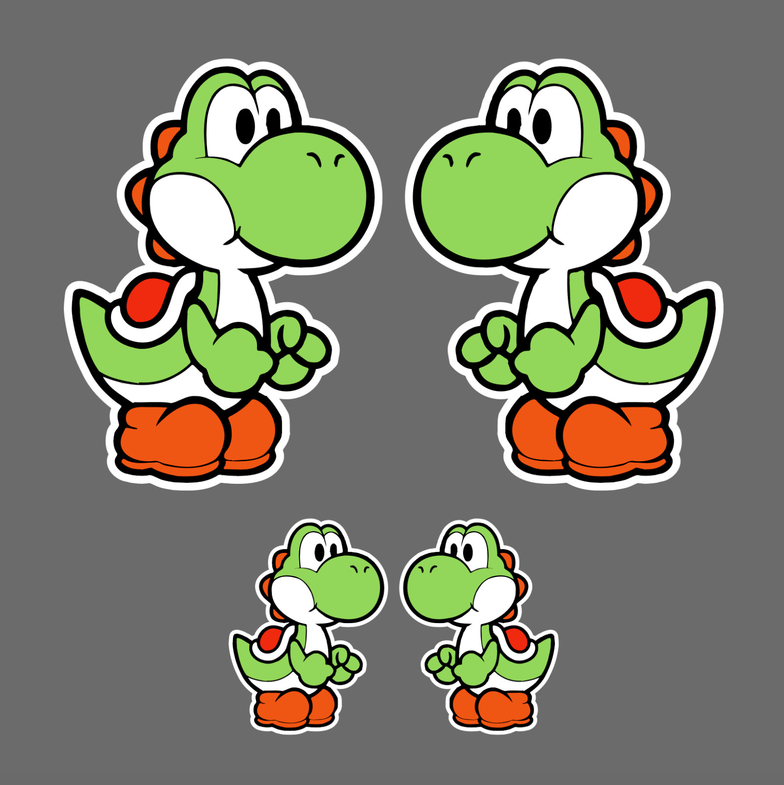 Yoshi Vinyl Sticker Decal Super Mario Luigi Toad Bright Green Bullet 4 for 1