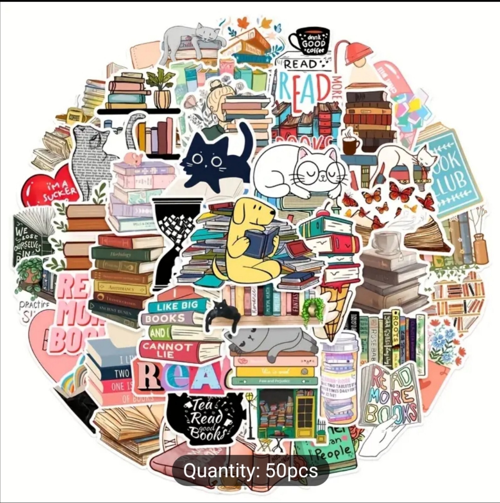 10 PCS Reading Books Lover Stickers BRAND NEW