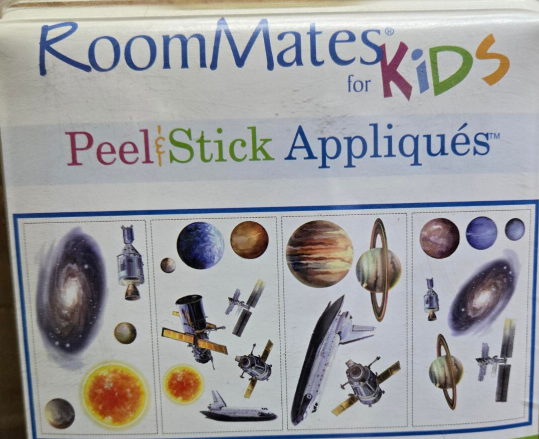 Space Peel & Stick Wall Stickers Appliques Stars Planet Kids Decor RMK1003SCS