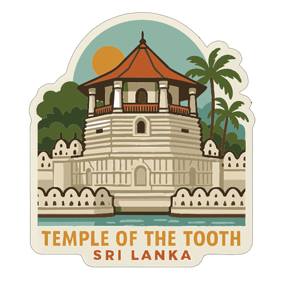 Temple of the Tooth Sri Lanka Sticker Decal Vinyl Die-Cut Symbolic Landmark