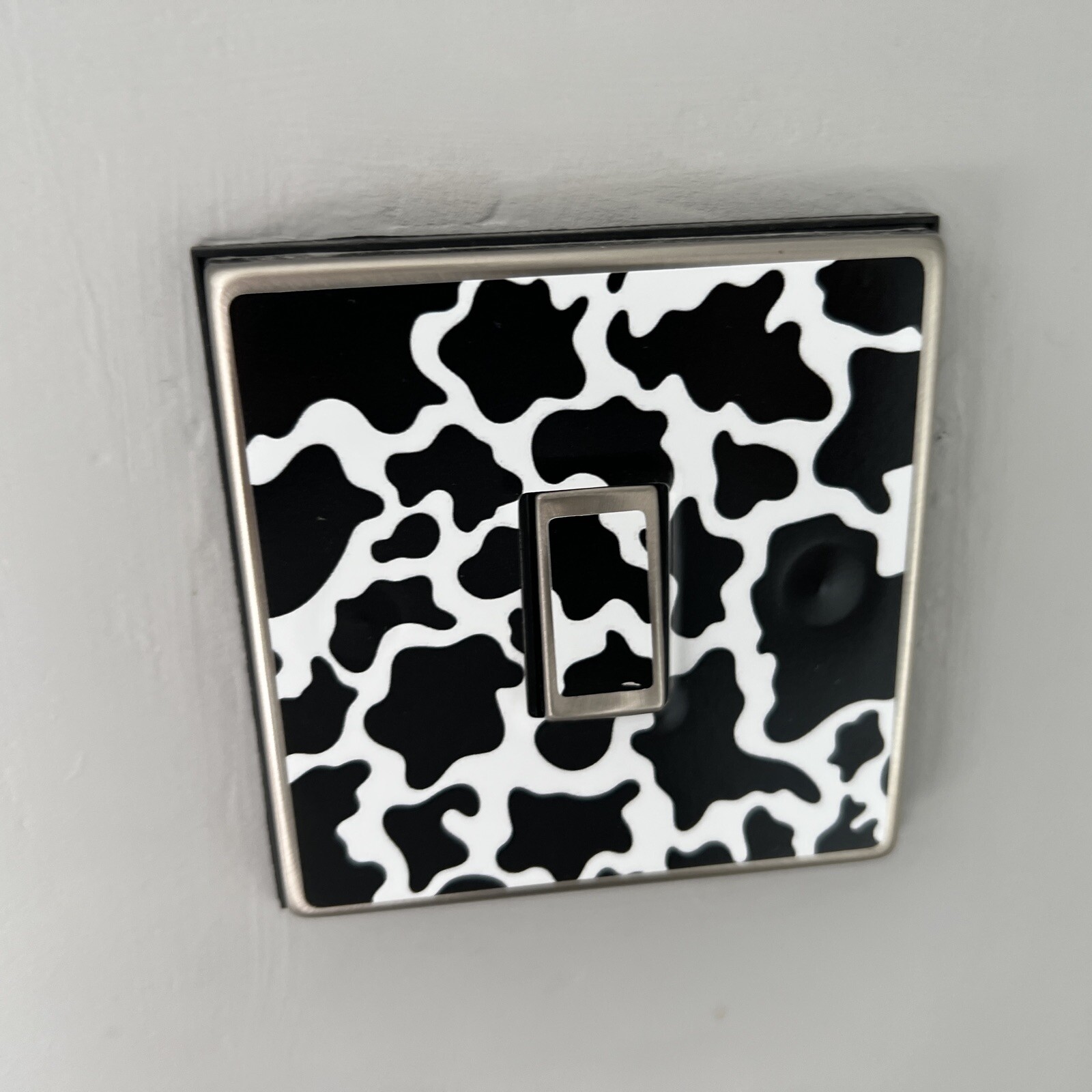 Pack of 2 Cow animal print, Design for Single Light Switch Cover Vinyl Sticker