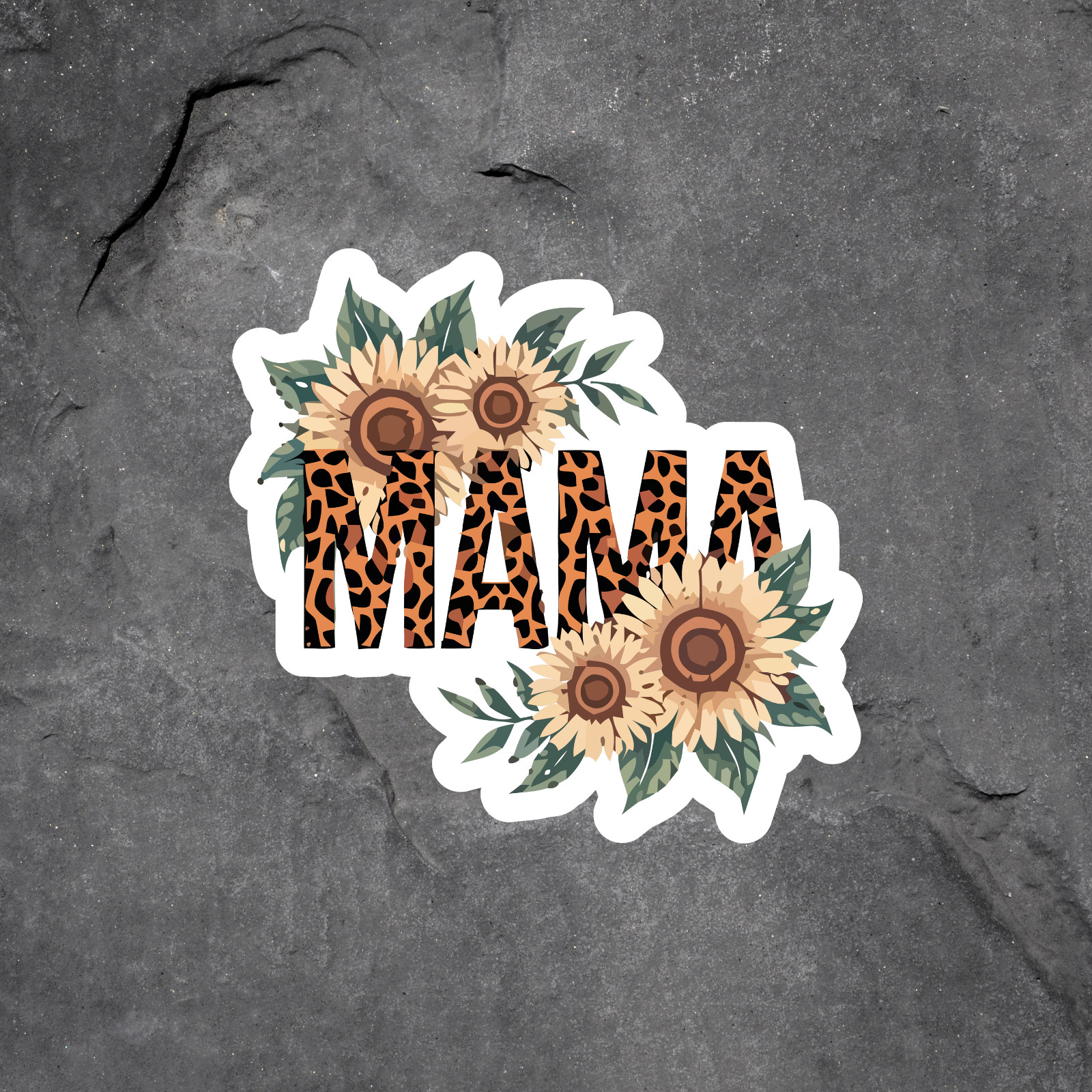 Mama Sticker Vinyl Decal Leopard Sunflower Mom Life Cute Mother Gift Trendy