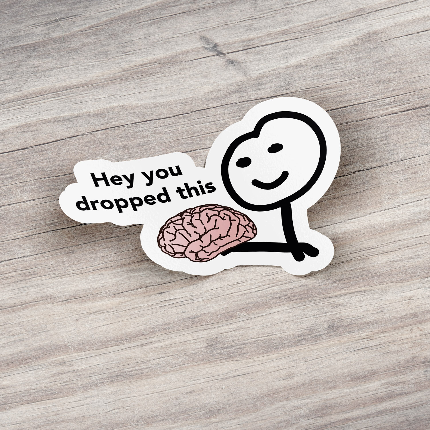 Hey You Dropped Brain Funny Meme Car Bumper Vinyl Sticker Decal