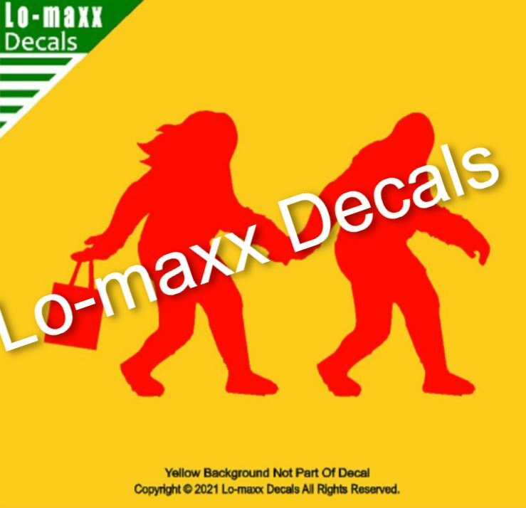 Mr. & Mrs. Bigfoot Married Couple Original Superior Quality Die Cut Vinyl Decal