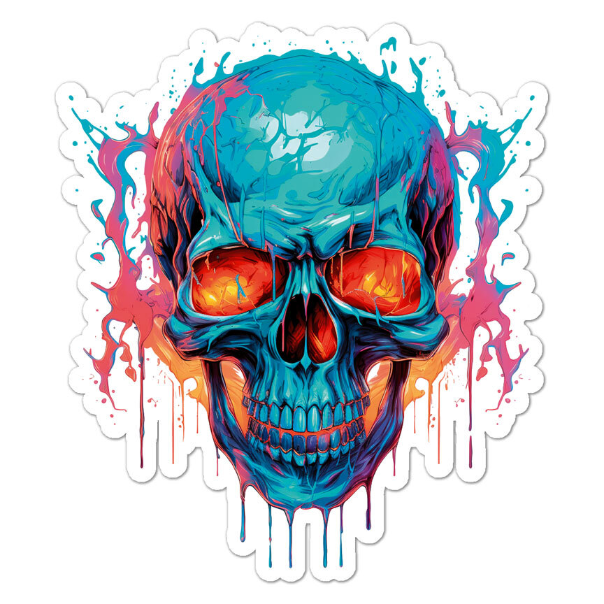 Scary Halloween Skull, Vinyl Decal Sticker, Indoor Outdoor, 3 Sizes, #11132