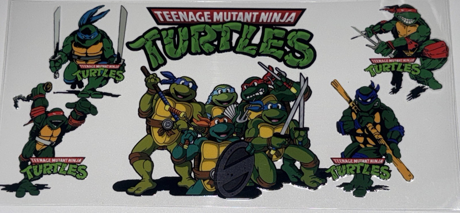 4 Cup Wraps Teenage Mutant Ninja Turtles UV DTF Assorted Set for 16 oz Cups TMNT