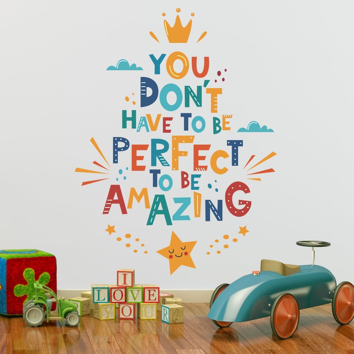 Colorful Inspirational Quote Wall Decals Motivational Positive Phrase Wall St…