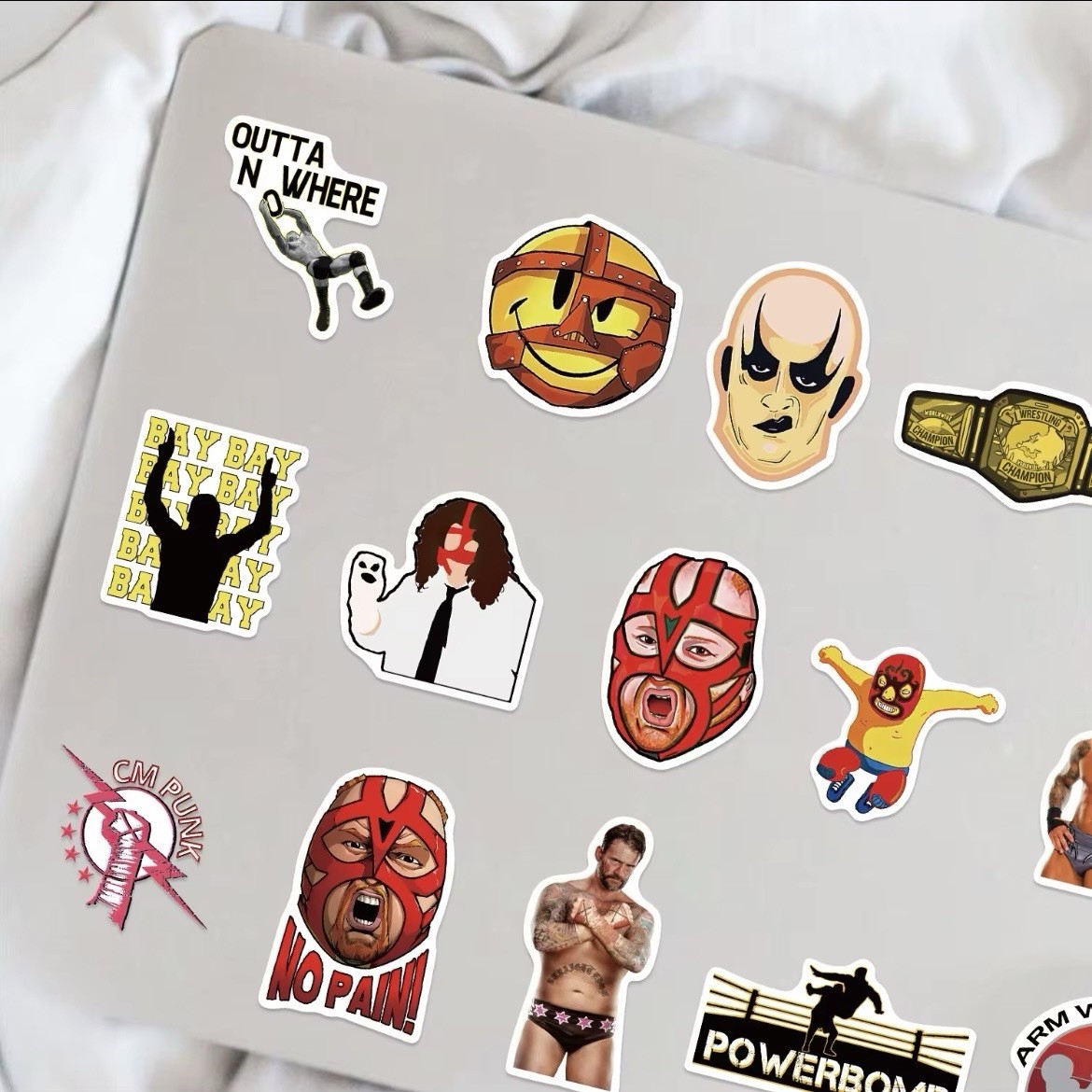 50Pcs Wrestling Stickers Decals for Laptop Water Bottle Wrestler Party Gifts