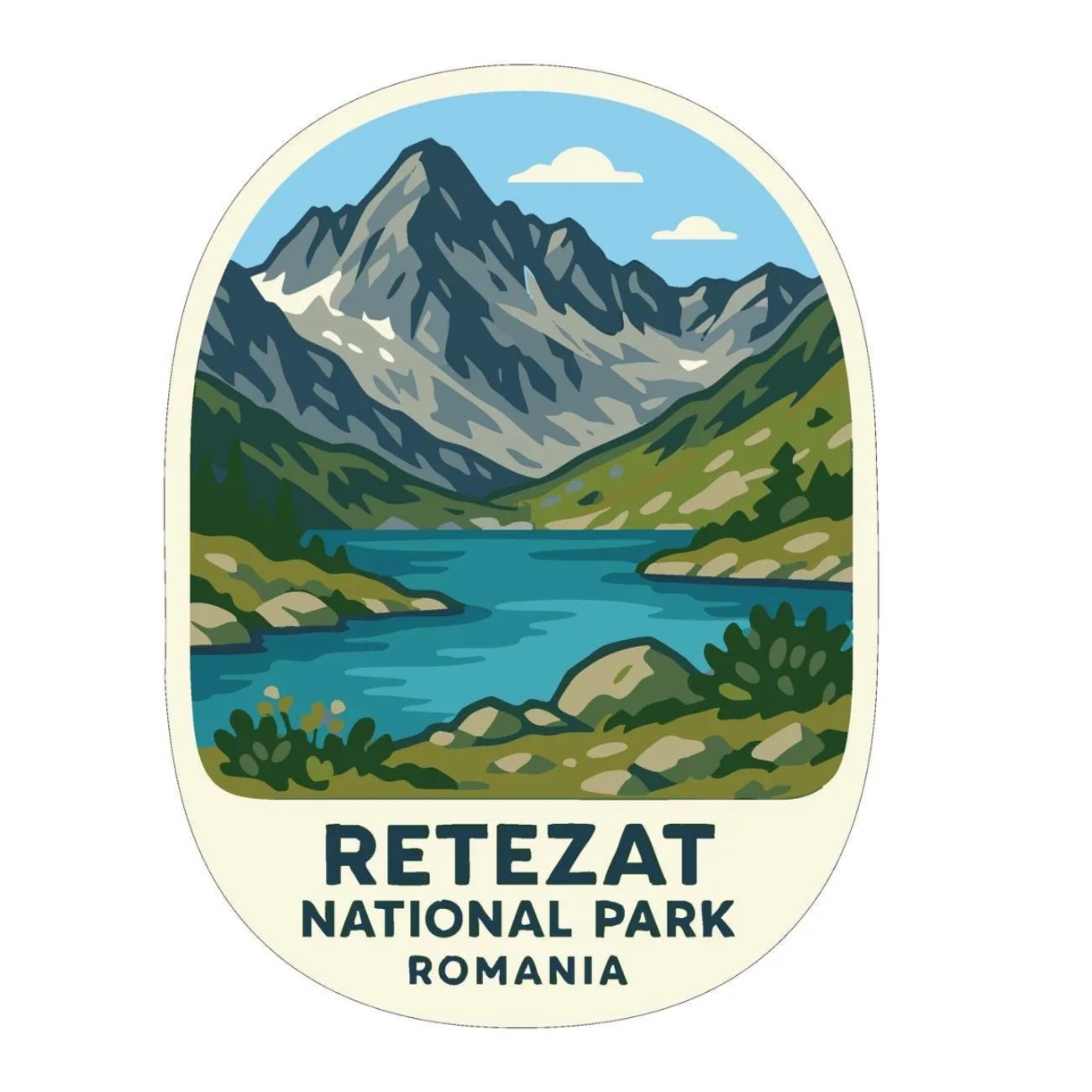 Retezat Romania Iron On Heat Transfer Vinyl HTV Die-Cut World National Parks