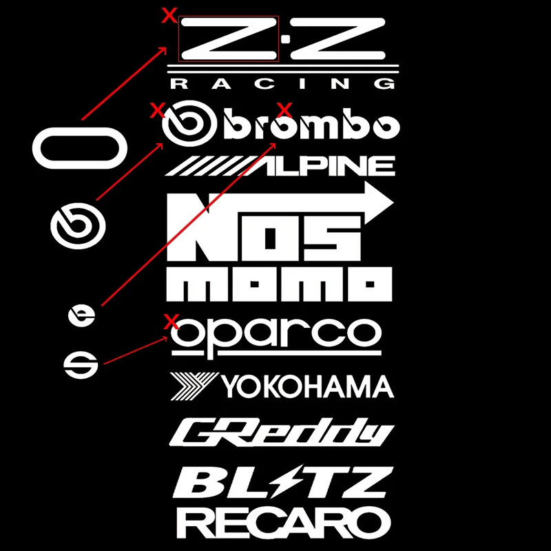 Racing Door Decals Set Car Reflective Sticker Kit Waterproof Deco Vinyl Sticker