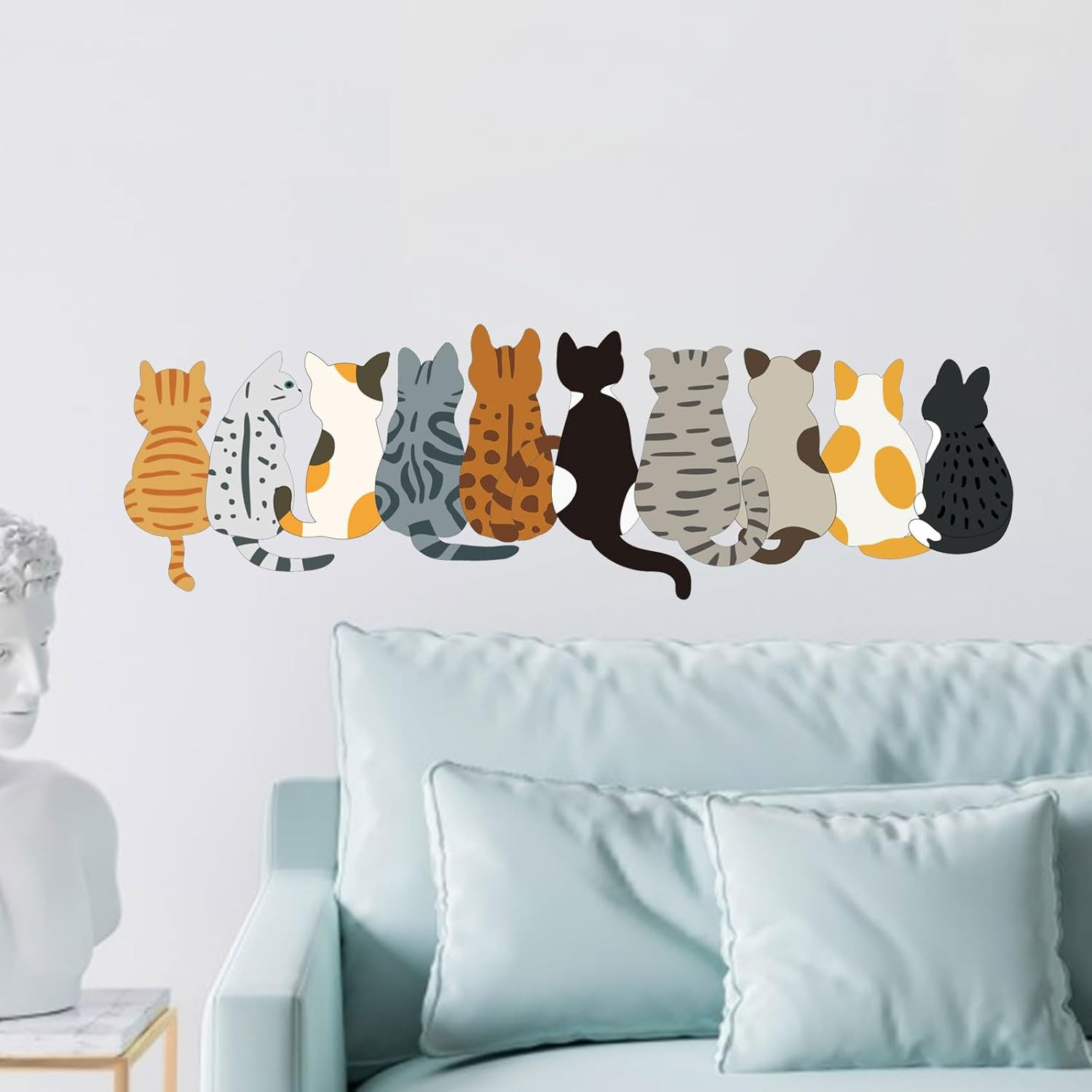 Cat Wall Decals Stickers Removable Bathroom Wall Art Decor Peel and Stick Mur…