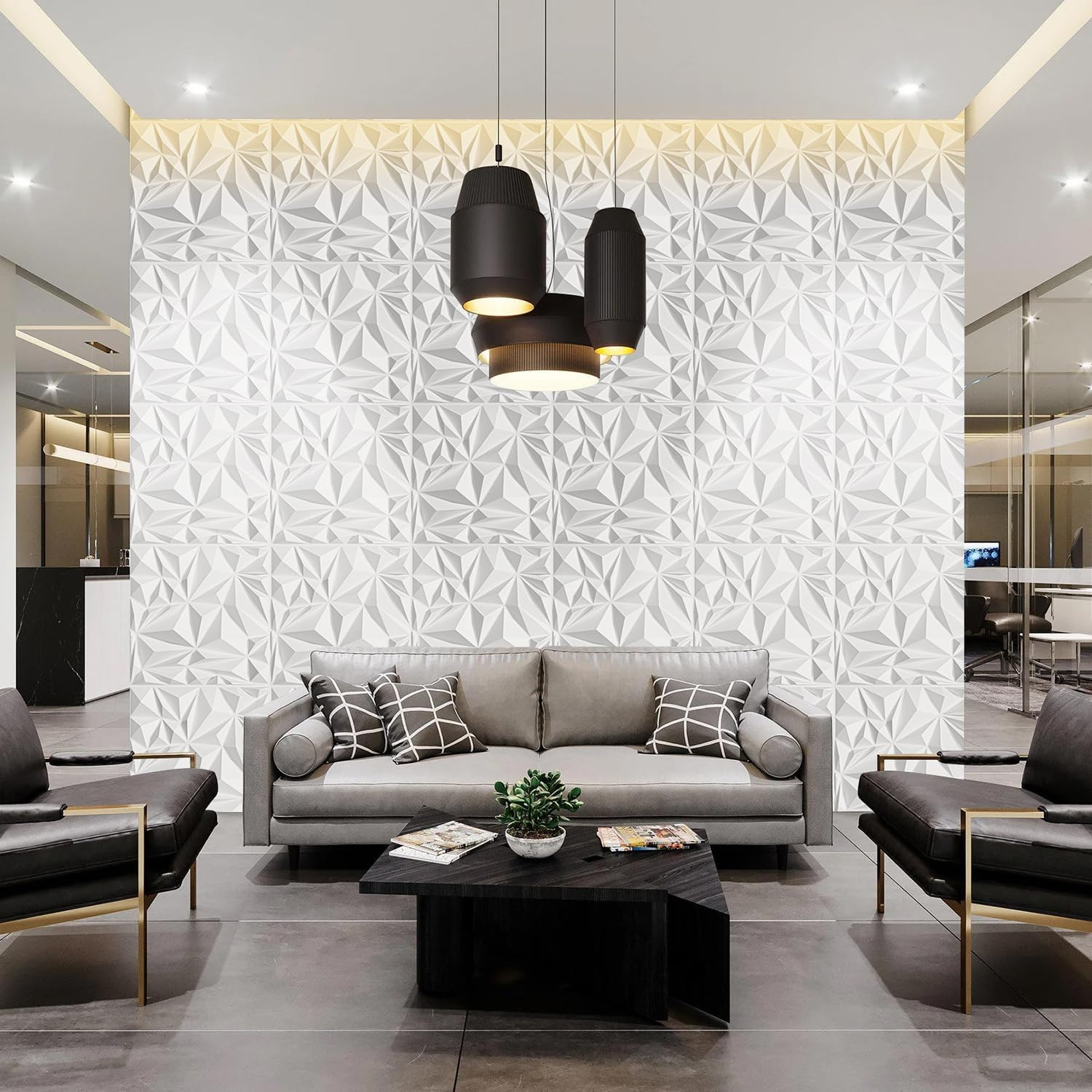 Diamond 3D Wall Panels – Paintable Textured Decor for Living Room & Bedroom