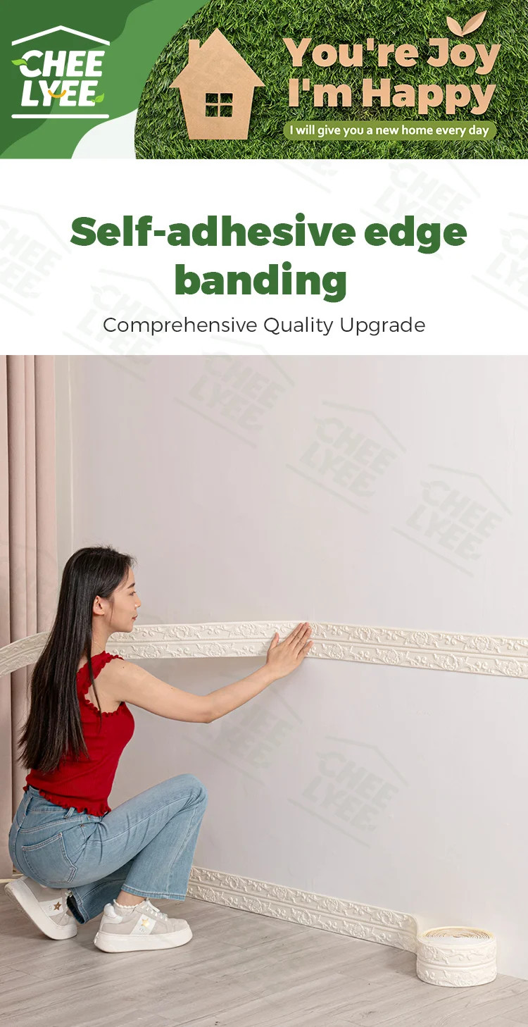 8mm Thickened Self-Adhesive Foam Corner Trim Ready Peel Stick Decal for Ceiling