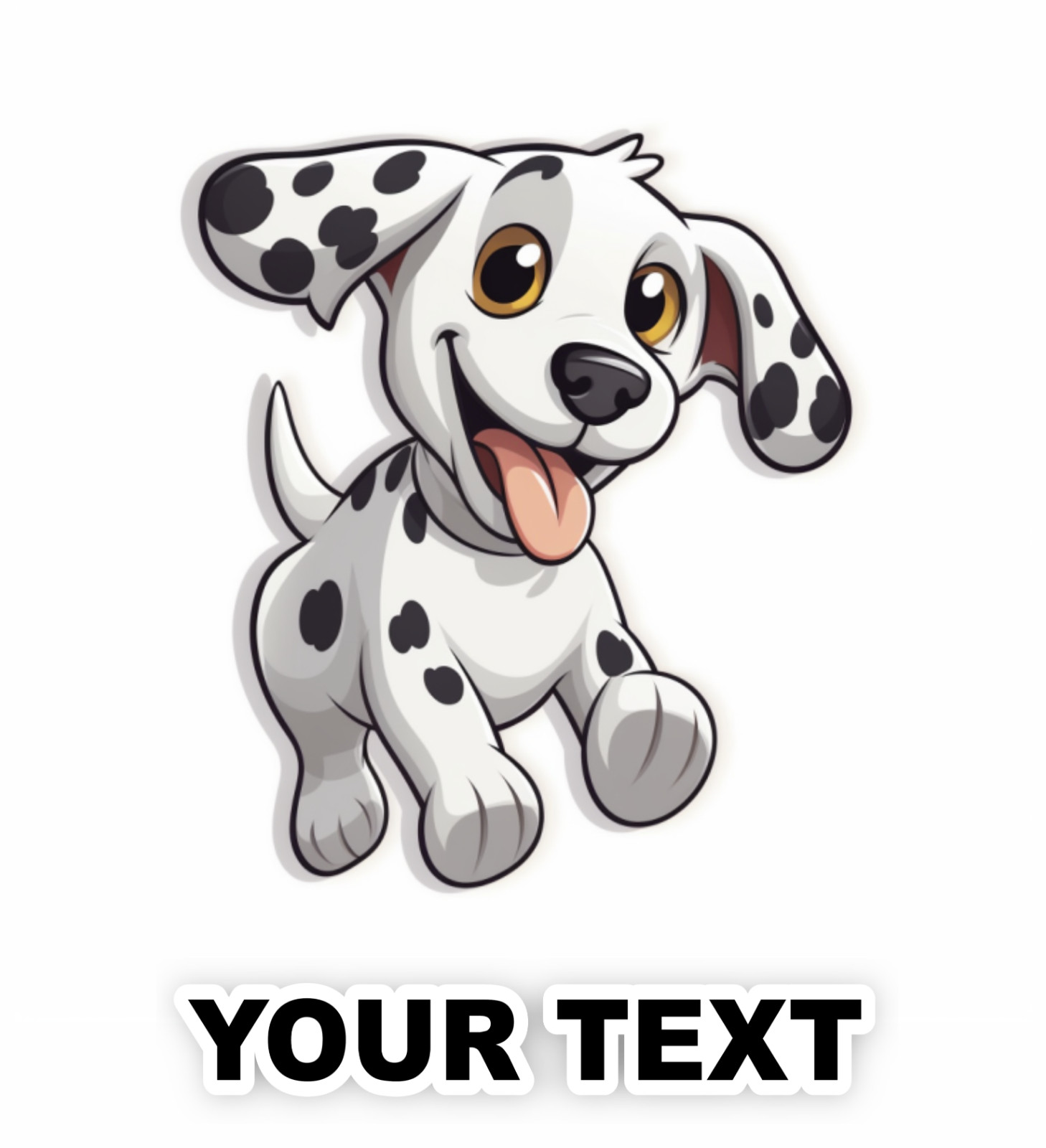 Set of 2 Dalmatian Dog Decal Stickers with Free Custom Text
