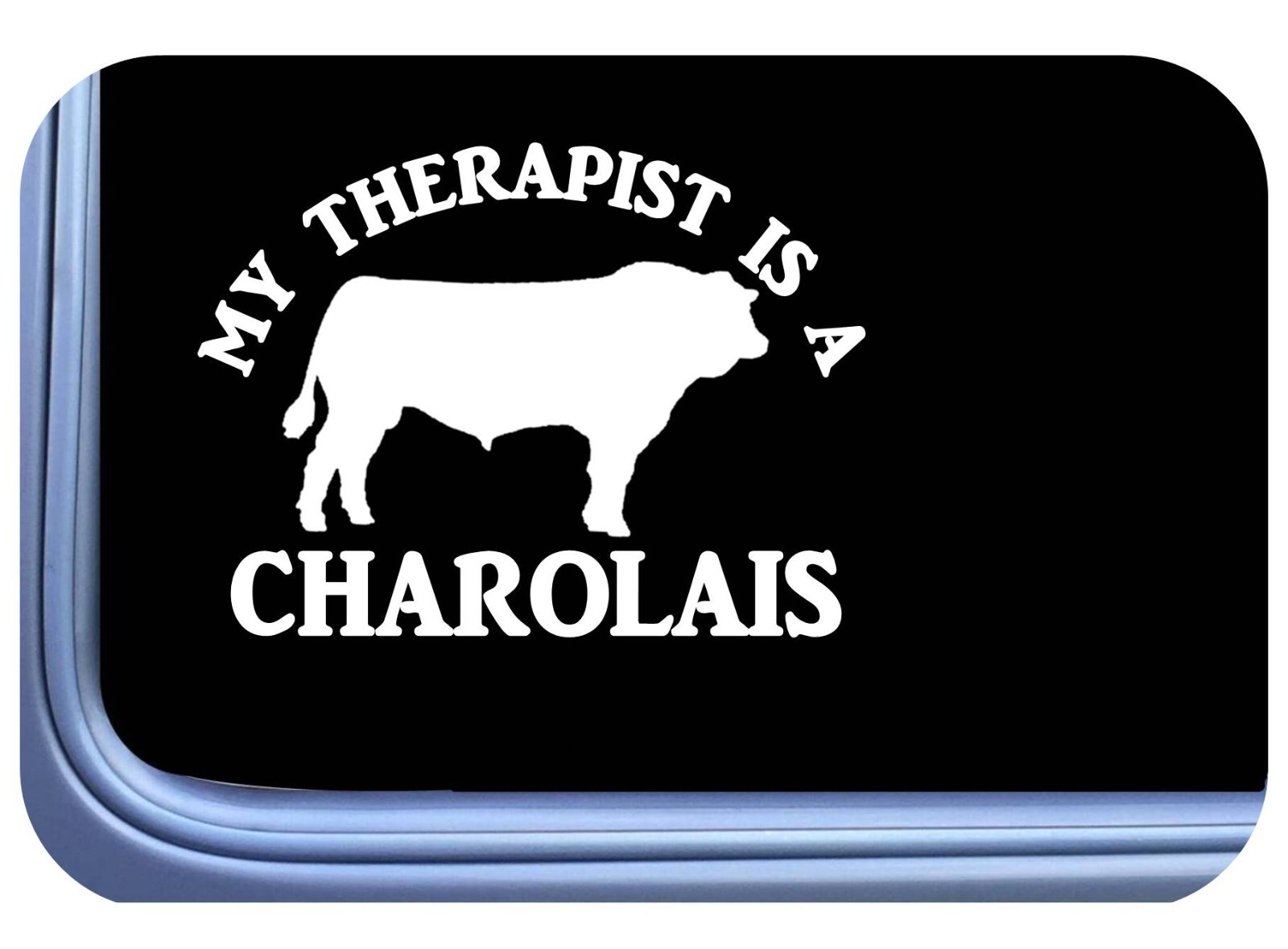 Charolais Bull Decal Therapist 6" Sticker OS 601 cattle cow beef