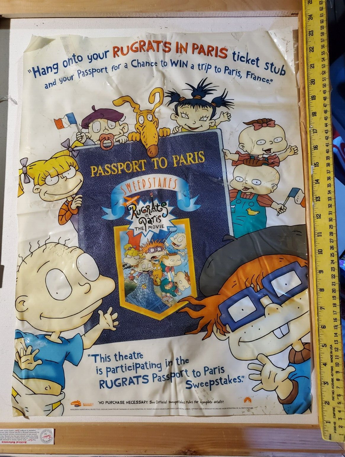 Vintage 2000 Nickeledon Rugrats In Paris Movie promo Window decal