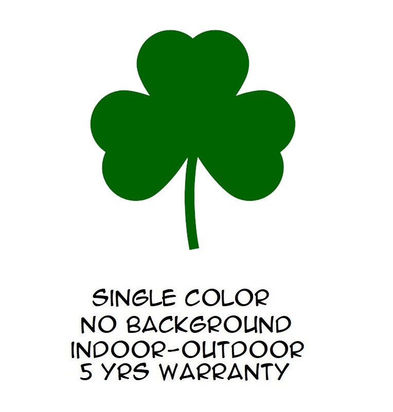 Clover Sticker Vinyl Decal – Irish Shamrock Lucky Ireland Leaf Wall Car Window