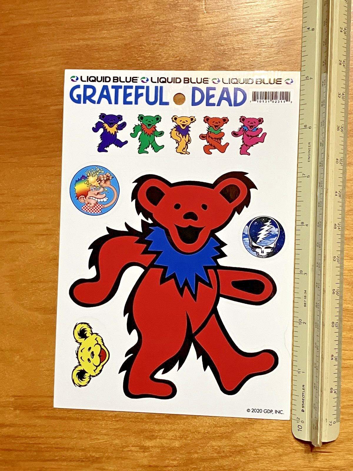 LIQUID BLUE Grateful Dead RED Jerry Bear Rock Music Band Decal 5-pack FREE SHIP