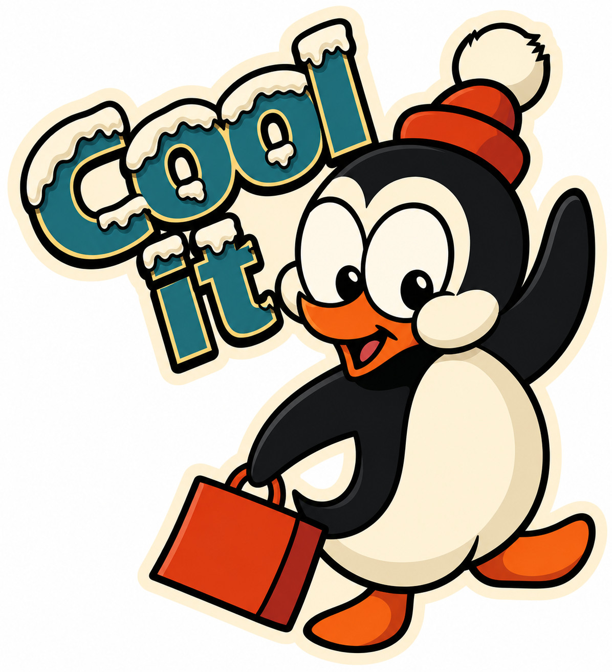 CHILLY WILLY – COOL IT – WOODY WOODPECKER – VINTAGE – Sticker – Decal