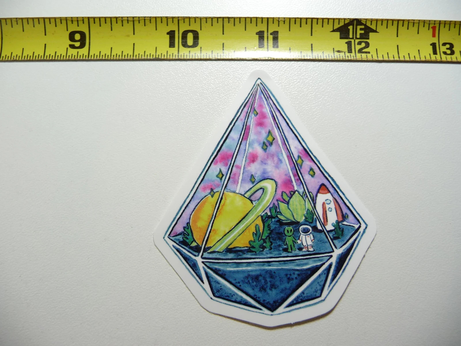 ASTRONAUT ALIEN TERRARIUM SMALL STICKER DECAL EXPLORATION OUTER GALAXY UNIVERSE