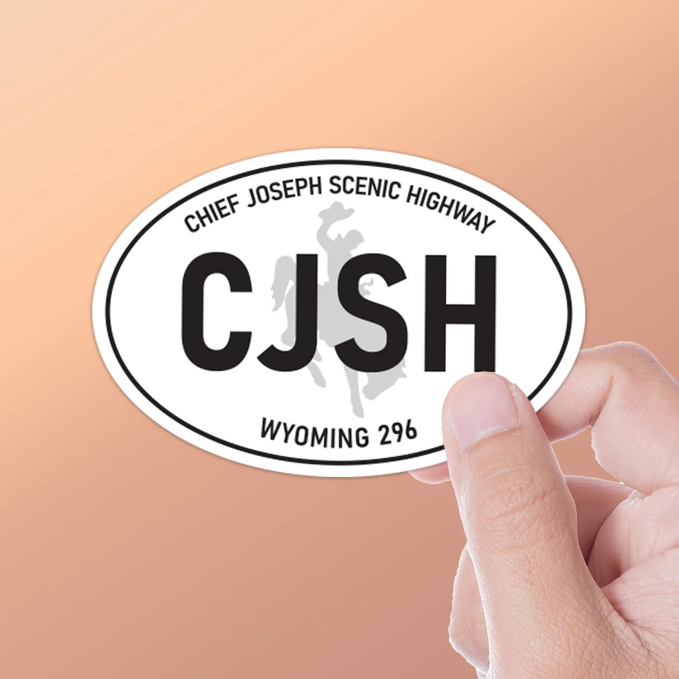 White Oval Chief Joseph Scenic Highway Bumper Sticker – Cool Wyoming Decals