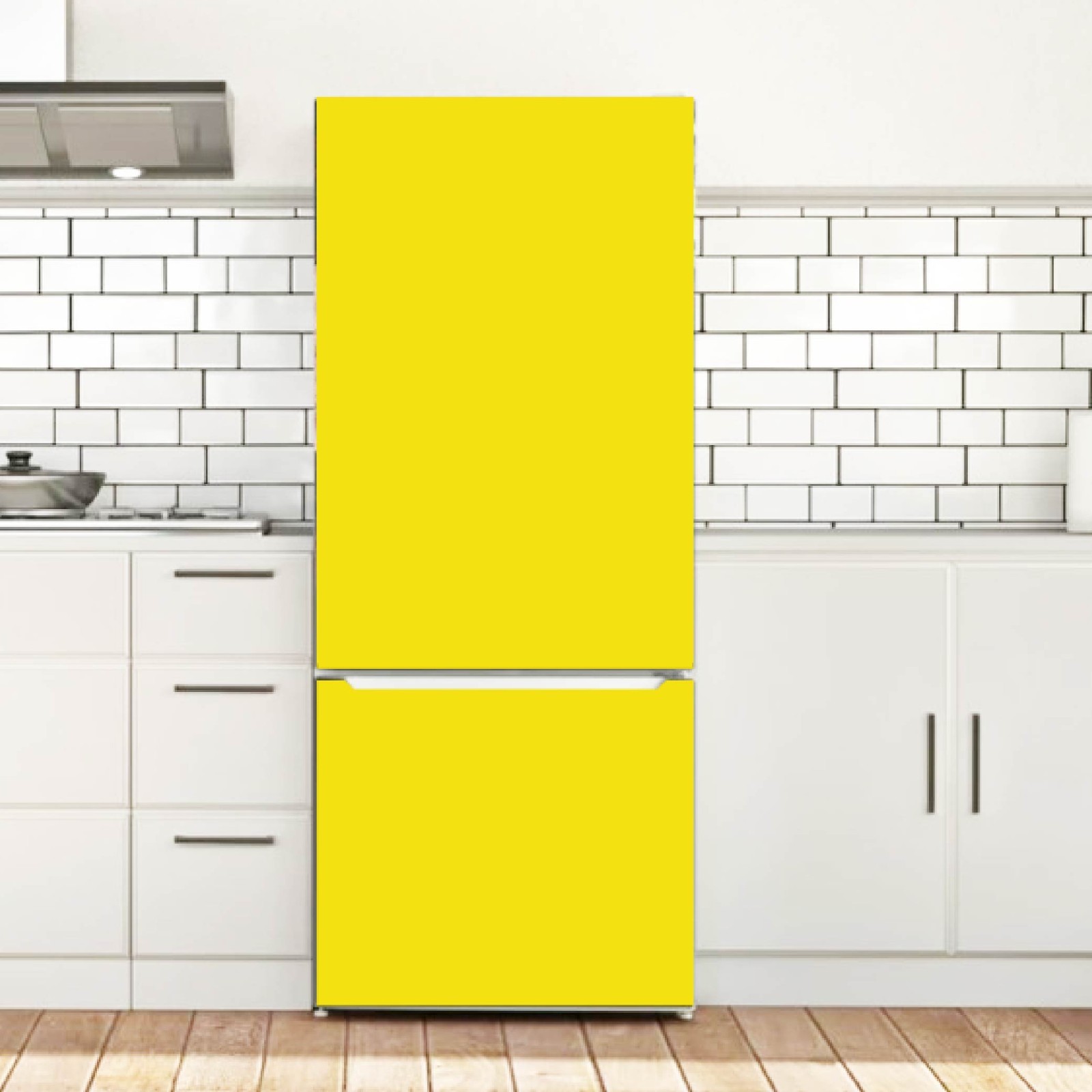 Light Yellow Fridge Wrap Self Adhesive Refrigerator Skin