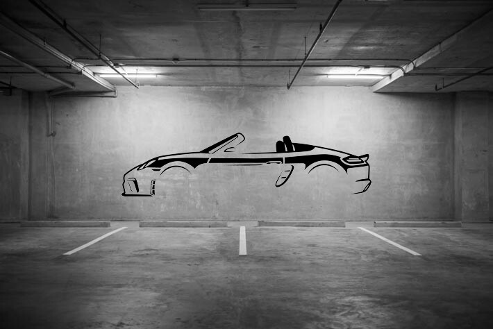 Silhoutte of a 718 Spyder Garage Wall Decals