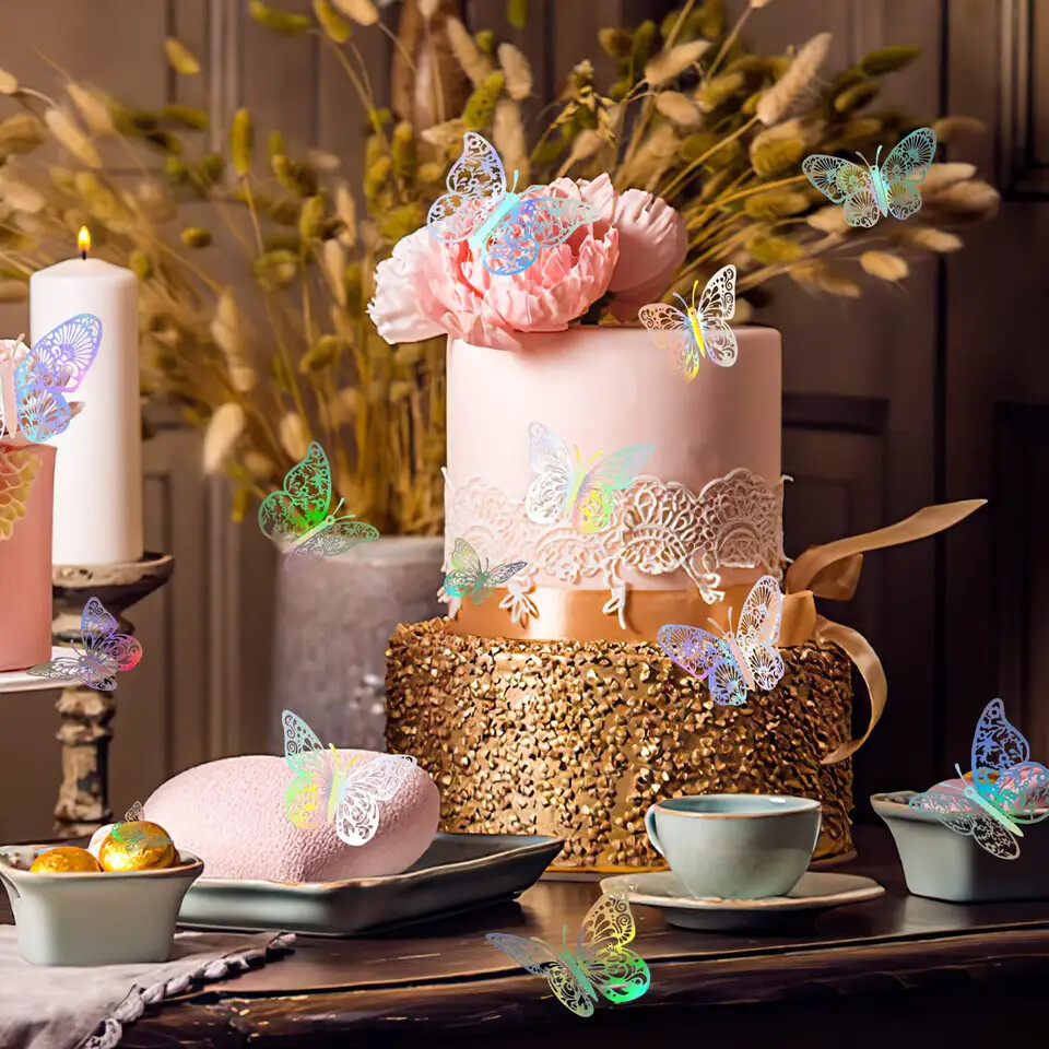 12 pcs 3d Dark Cyan New Model butterfly wall decor, party, wedding, diy