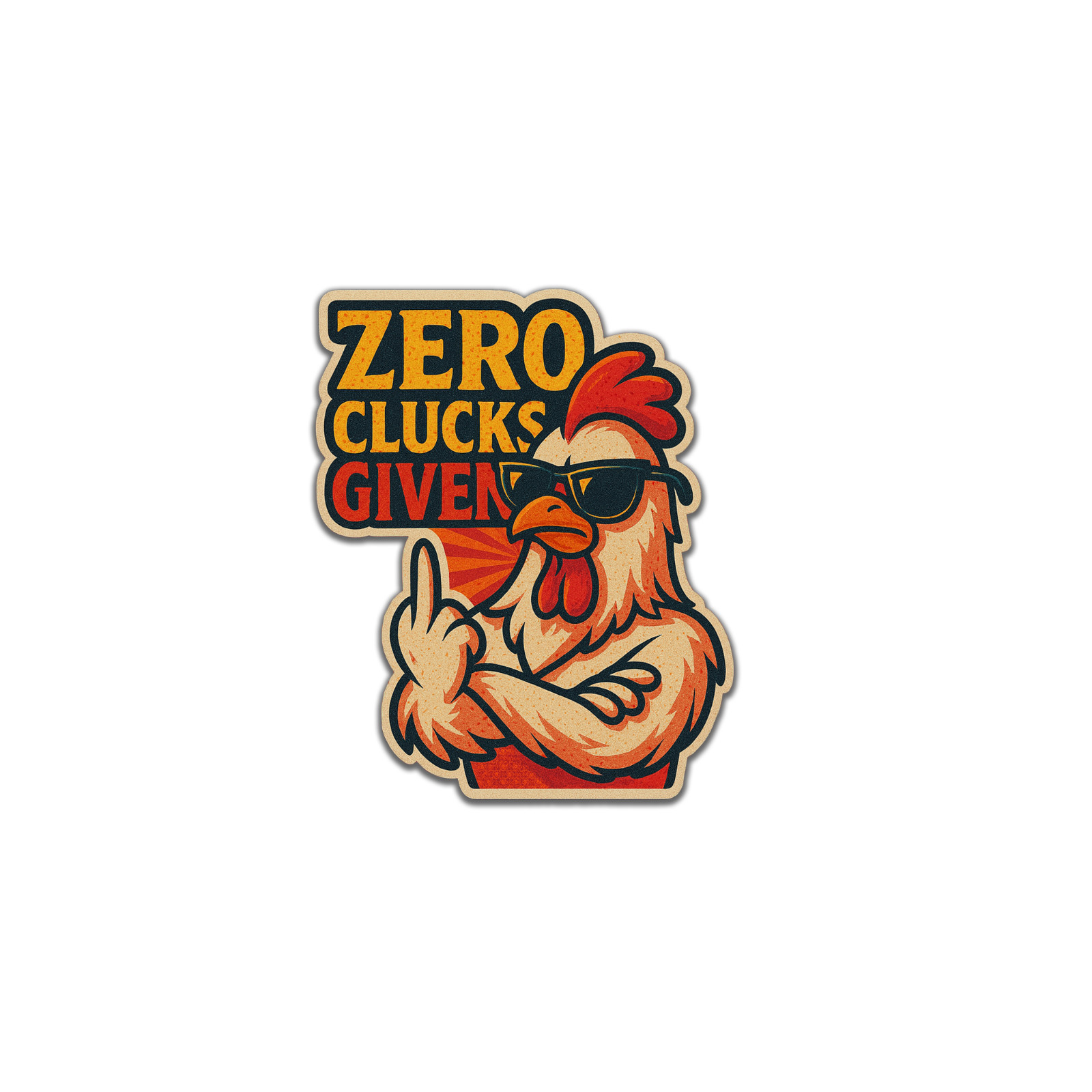 Zero Clucks Funny Sticker 3.5 inch – Vinyl Decal for Laptop Water Bottle