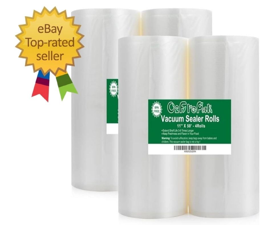 4Pack (Total 200Feet) 11×50 Rolls Vacuum Sealer Bags Rolls with BPA Free,Heavy