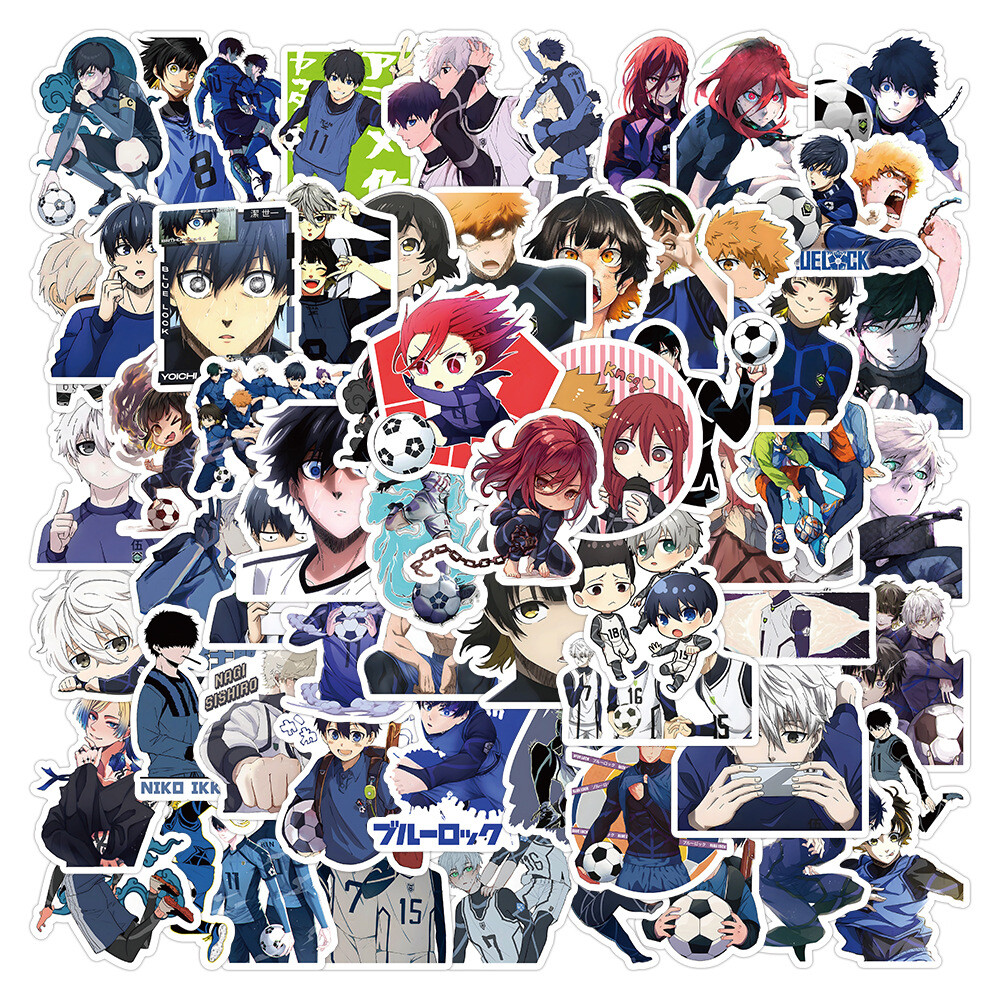 100Pcs Blue Lock Anime Sticker for Adults Teens Girls Scrapbooking Water Bottles
