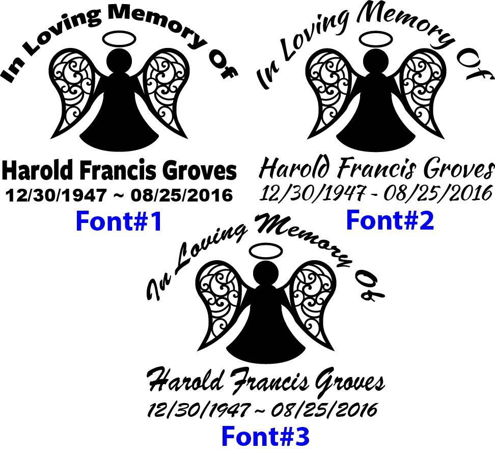 In Loving Memory – Wings Angel Jesus Heaven Sticker Decal Memorial Personalized